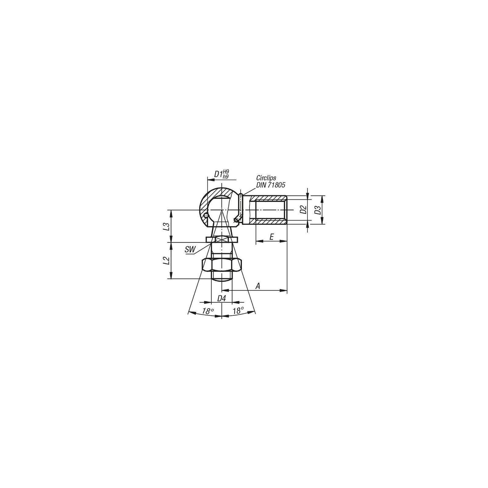 Embout à rotule - pour vérin pneumatique par CONSOGARAGE - 9,50 € TTC