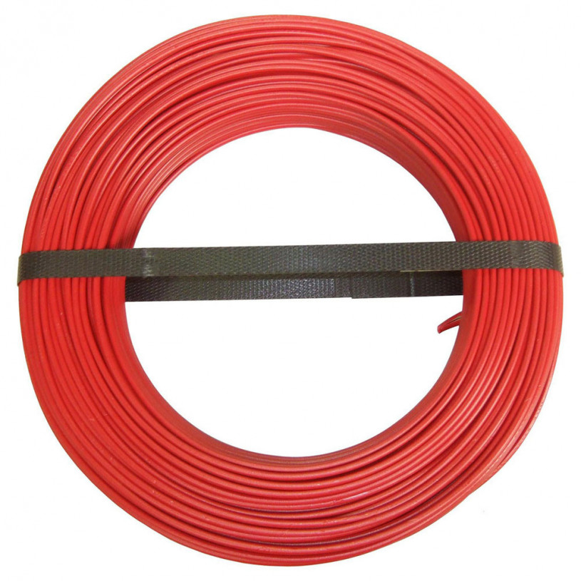 Câble acier Gainé PVC rouge - Ø 3 x 5 mm - Couronne 25 mètres : Câbles  Promeca