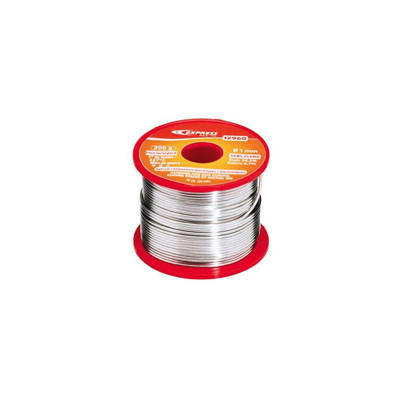 Bobine 200 gr étain 99.3% Ø 1 mm âme décapante EXPRESS BRASAE1X200