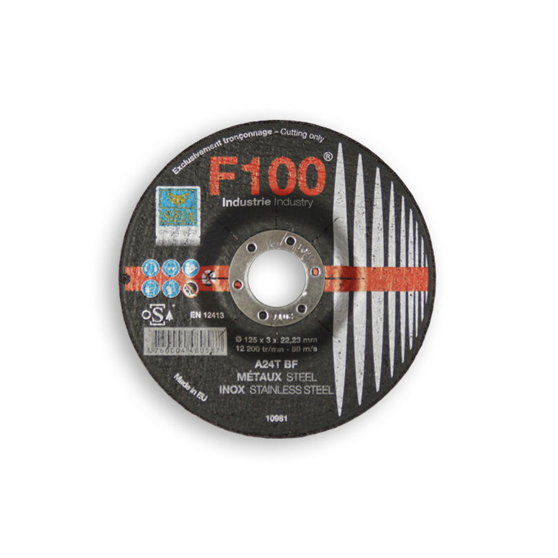 Disque à tronçonner - acier Alésage Ø 22,2 mm - Ø 125 x 3,2 mm SEA