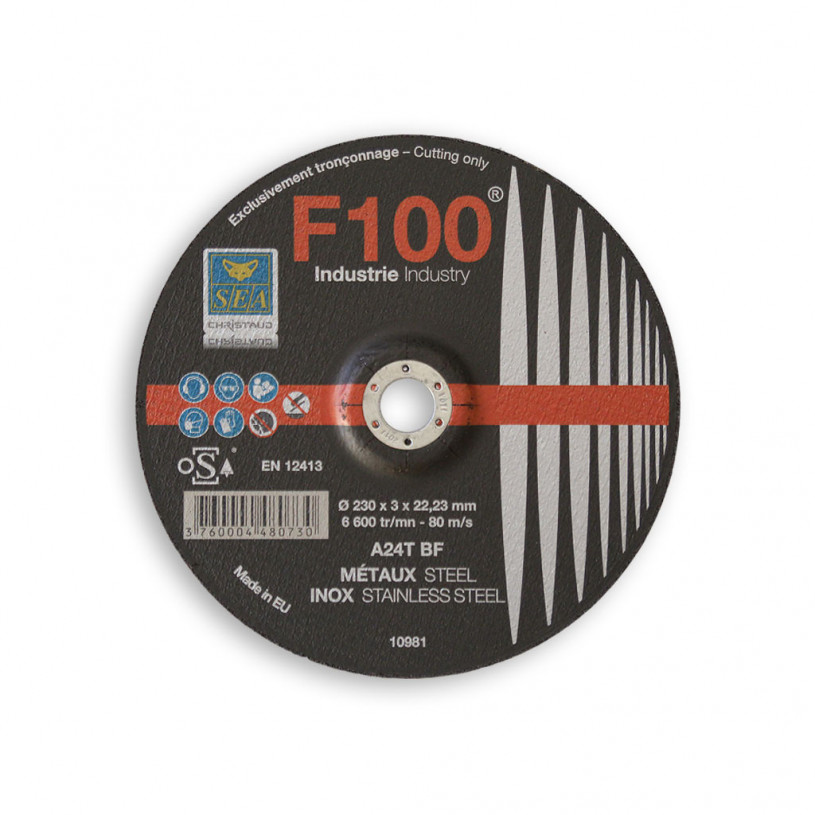 Disque à tronçonner - acier Alésage Ø 22,2 mm - Ø 230 x 3,0 mm SEA