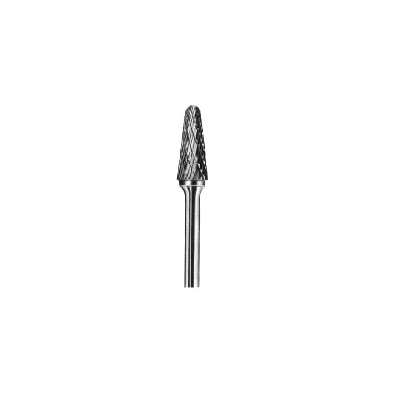 Fraise carbure sur tige conique bout rond Ø 12 x 30 mm - AT46/12 : Outils  Coupants ALPHA COUPE - Promeca