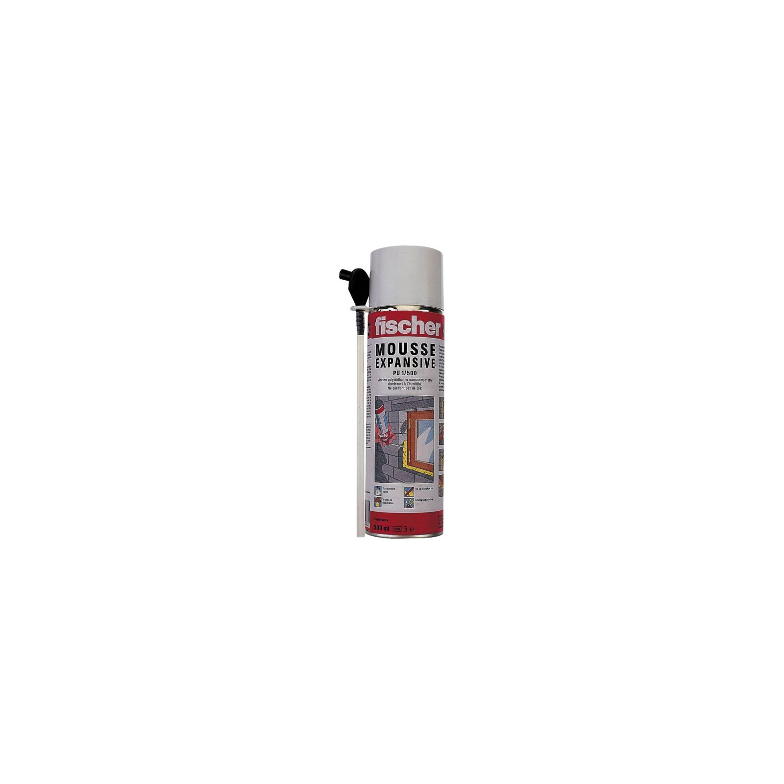 Mousse polyuréthane expansive en aérosol 500 ml : Quincaillerie et  Consommables FISCHER - Promeca