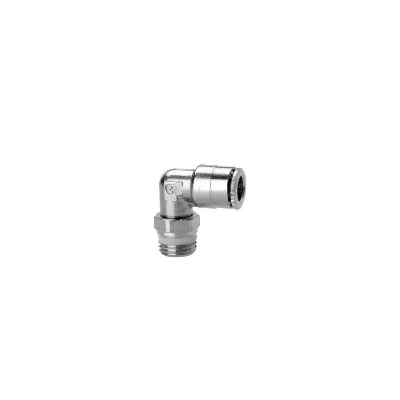 Raccord coude instantané - laiton nickelé Ø 8 mm x G1/4 CAMOZZI