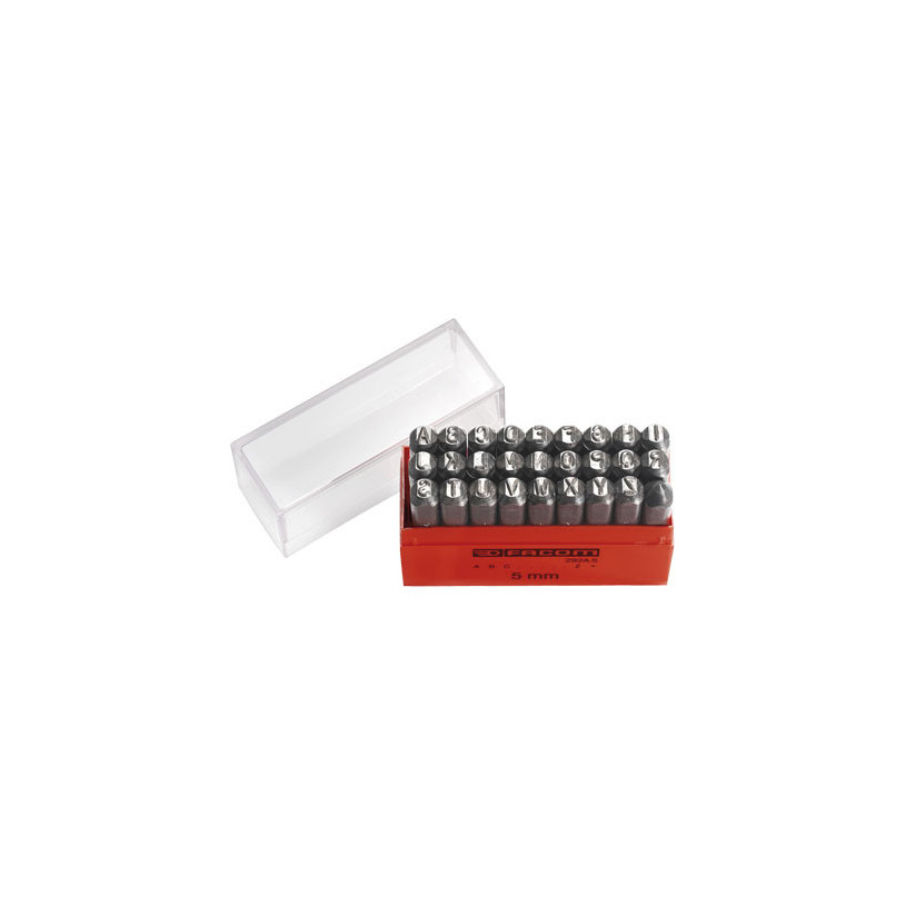 Jeux de 26 lettres et point à frapper 8 mm - Facom 292A.8 FACOM