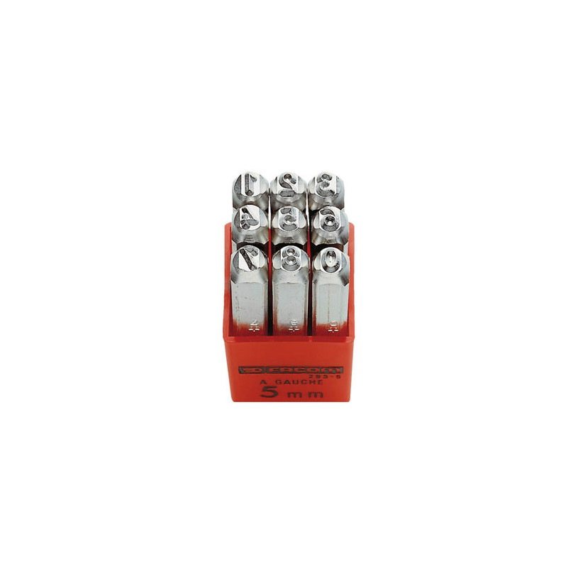 Jeux de 9 chiffres à frapper 5 mm - Facom 293A.5 FACOM F293A5