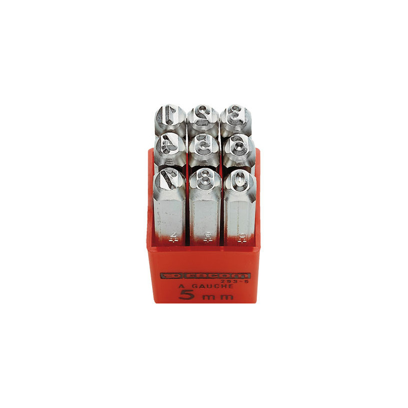Jeux de 9 chiffres à frapper 8 mm - Facom 293A.8 FACOM F293A8