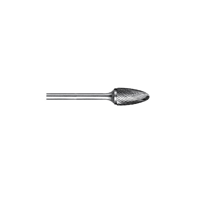 Fraise carbure sur tige conique bout rond Ø 12 x 30 mm - AT46/12 : Outils  Coupants ALPHA COUPE - Promeca