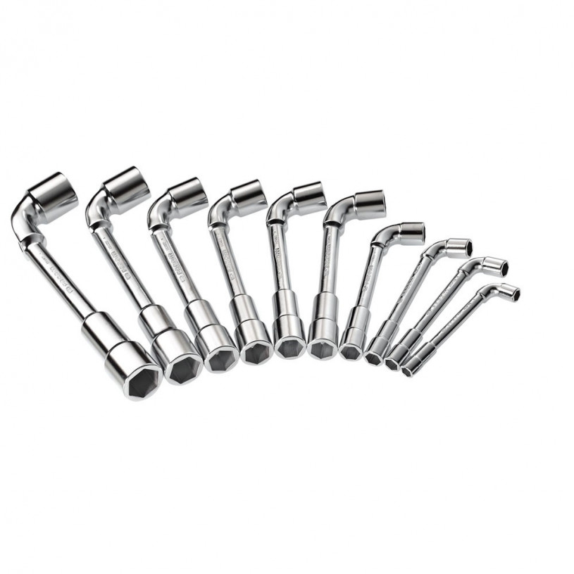 Jeu de clés à pipe débouchée forgées 6 pans métriques 10 clés de 8 à 19 mm - Facom 75.JN10 FACOM