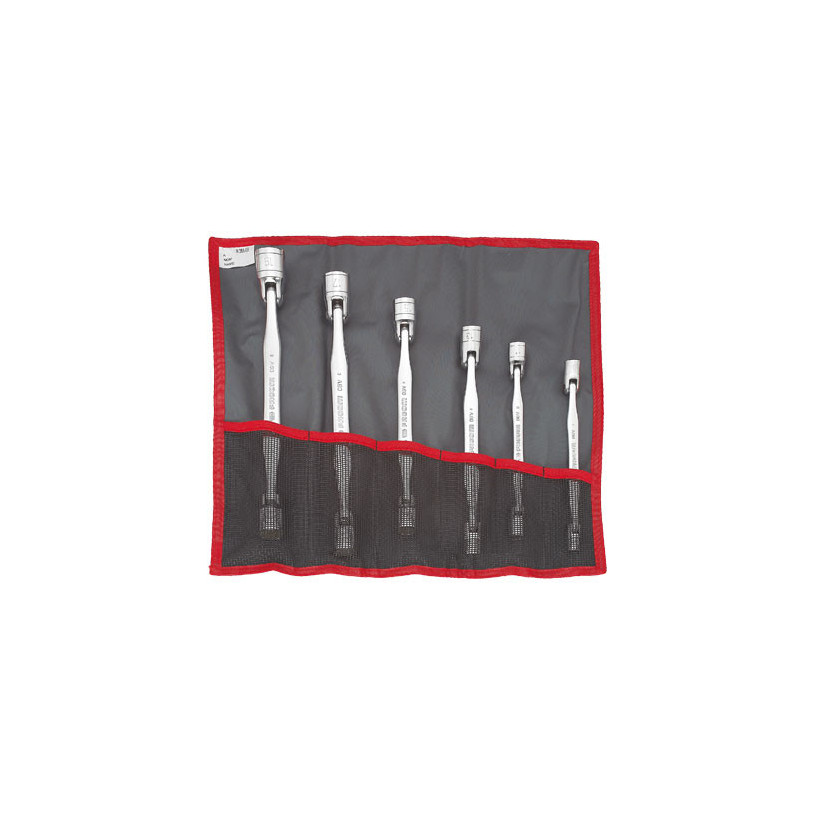 Trousse de clés à douilles articulées 6 clés 8 x 9 à 18 x 19 mm - Facom 66A.JE6T FACOM