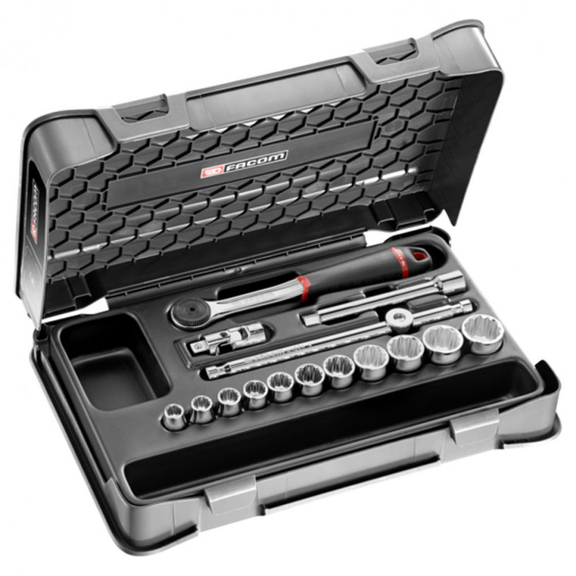 Coffret douilles 3/8' - 12 pans en pouce 16pièces - Facom J.161-2P12U FACOM FJ1612P12U