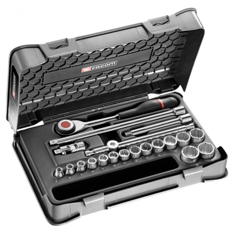 Coffret douilles 3/8' - 12 pans métrique 20 pièces - Facom J.360-3P12 FACOM