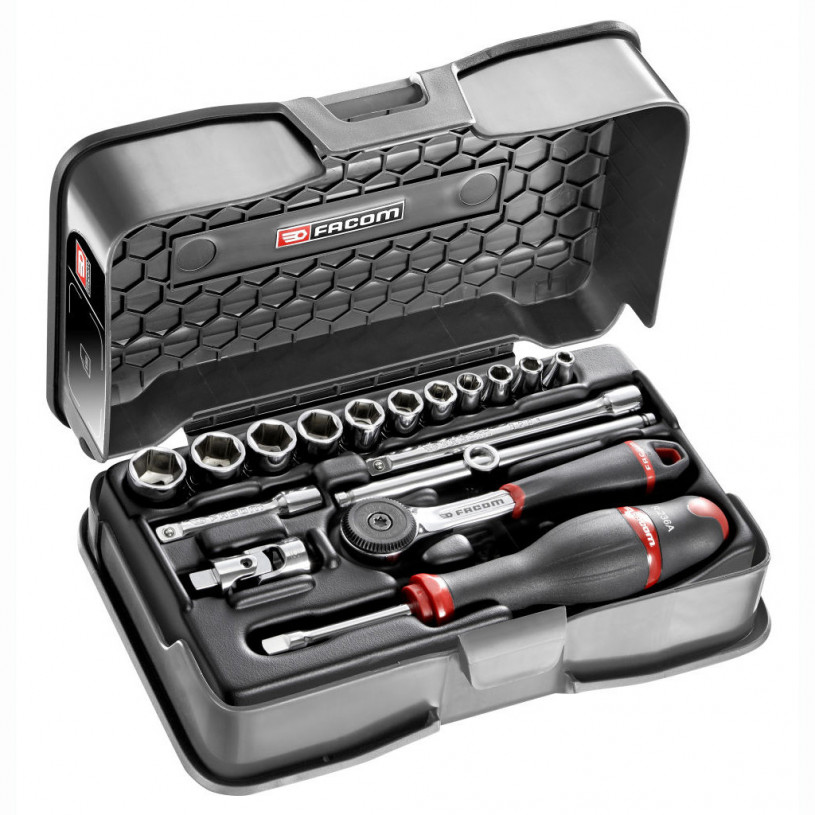 Coffret douilles 1/4' - 6 pans en pouce 17 pièces - Facom R.161-2P6U FACOM FR1612P6U
