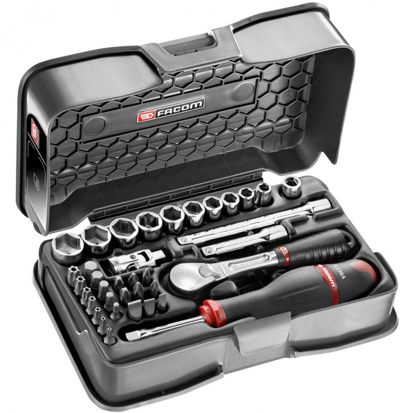 Coffret douilles 1/4' - 6 pans en pouce 37 pièces - Facom RL.161-5P6U FACOM
