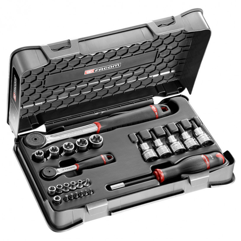 Coffret douilles 1/4' et 1/2' - 6 pans métrique 26 pièces - Facom RSX.427AP FACOM FRSX427AP