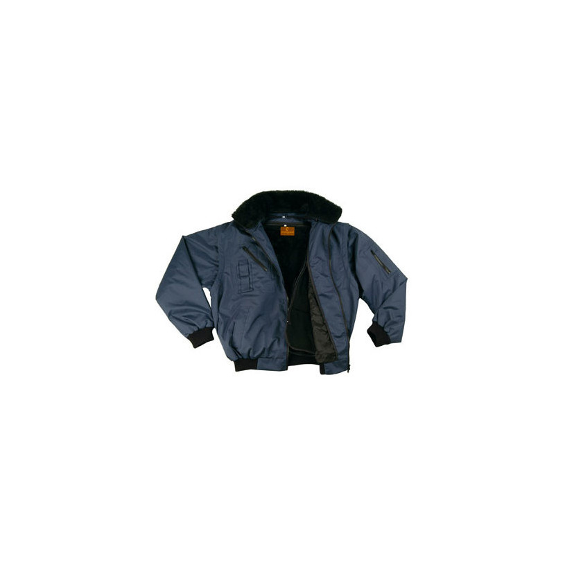 Blouson Pilot col fourrure - coloris marine L PROMECA BLOUPL