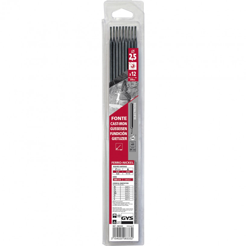 INE Electrode inox 2 x 300mm-Baguette de soudure à l'arc inox-Blister de 12  baguettes enrobées-soudage qualité 308 LSI-soudure mma pas cher 