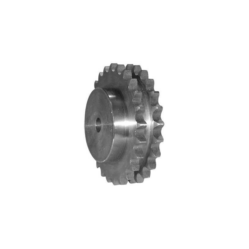 Pignon acier double préalésé Pas 25,4 - 15 dents PROMECA PIGNAA15D254D