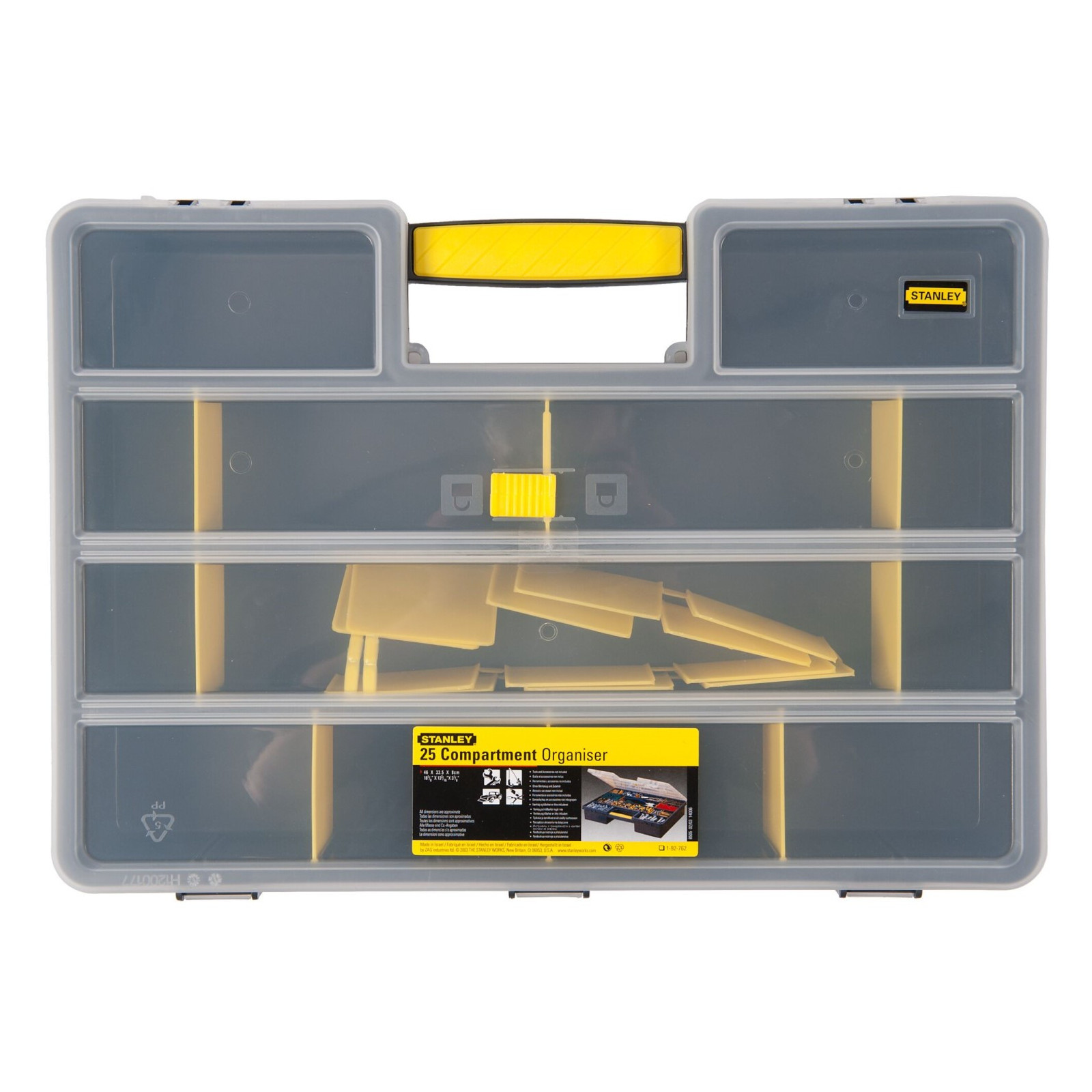 Boîte de Rangement PVC Couvercle ABS 25 Compartiments Modulables - Ht : 80  MM : Rangements-Etablis STANLEY - Promeca