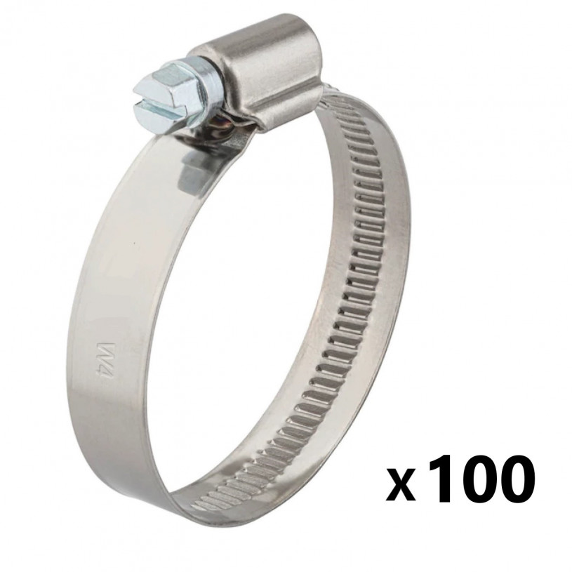 Colliers de serrage inox W4 - bande ajourée 8 mm - 3 pièces