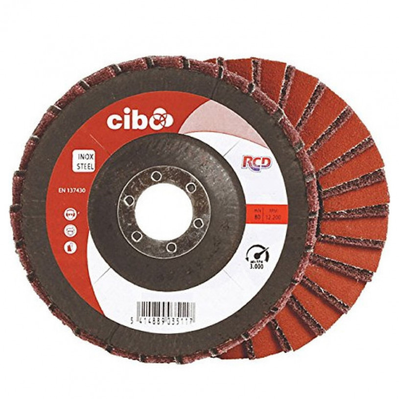 Disque de Polissage Bombé Combiné Tex/Toile Abrasive Ø125X22 MM Grain Moyen - RCD/ME/125 CIBO DISQILPME