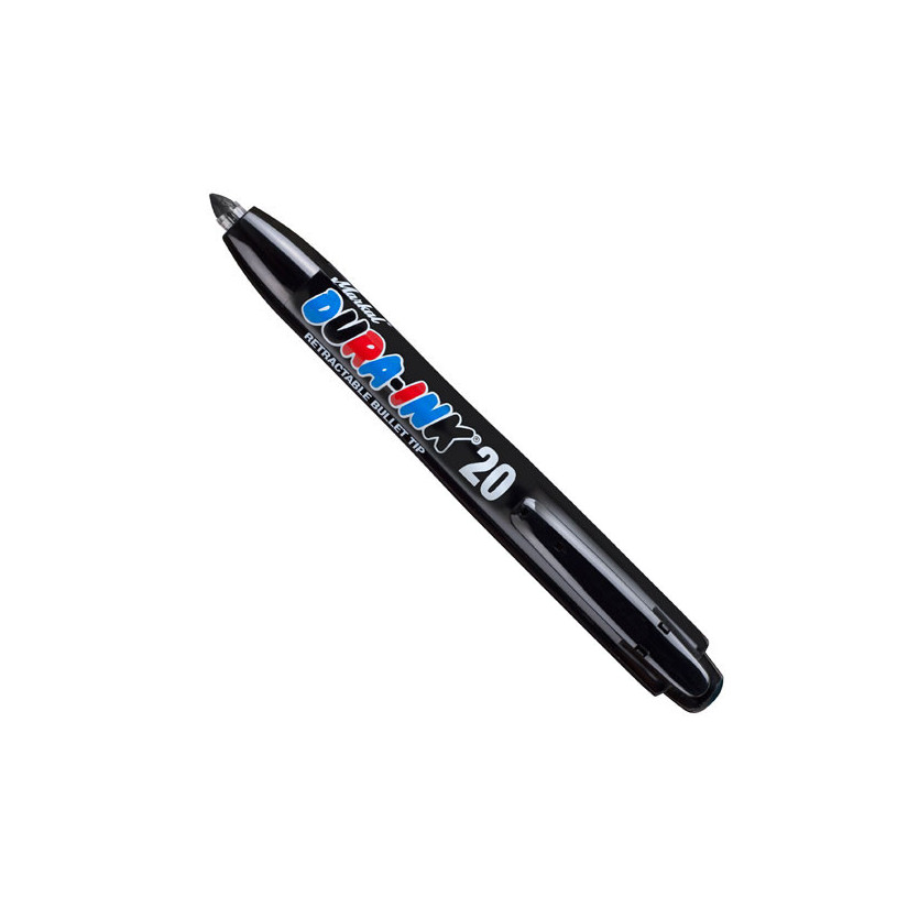 Marqueur permanent pointe conique rétractable DURA-INK® 20 - Noir PROMECA