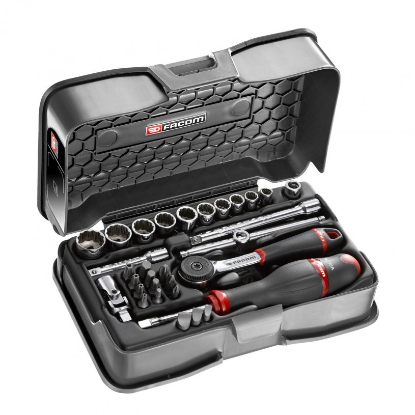 Coffret douilles 1/4' - 12 pans en pouce 31 pièces - Facom RB.161-4P12U FACOM FRB1614P12U