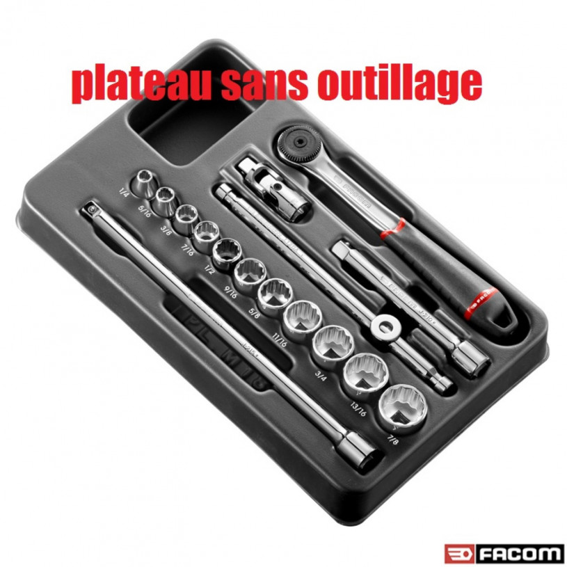 Plateau plastique ( sans outillages) pour douille 3/8 - facom PL.M18 FACOM