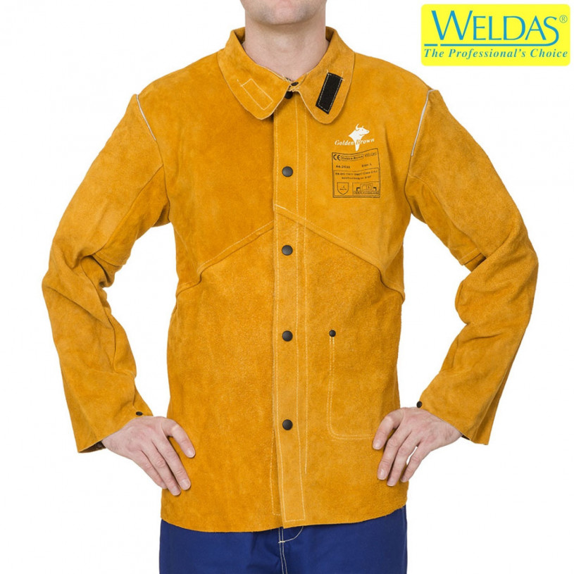 Veste Soudeur Golden Brown™- Dos Coton Ignifugé Taille L (81XØ112Cm) Weldas