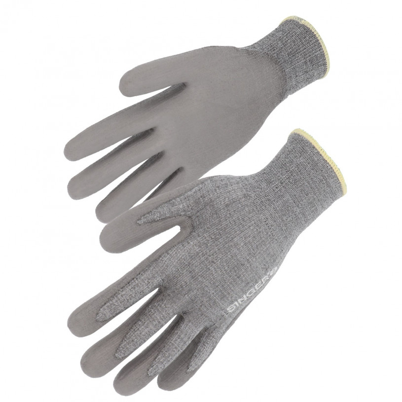 Gants de Monteur Polyester Enduit PU - Anti-Coupures Niveau B - Taille 10 PROMECA