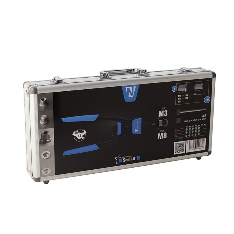 Pince à Sertir Ecrous Aveugles Manuelle à Levier Scell-it® N200 - M3 à M8 - Coffret SCELL-IT PINCSERM3-M8C