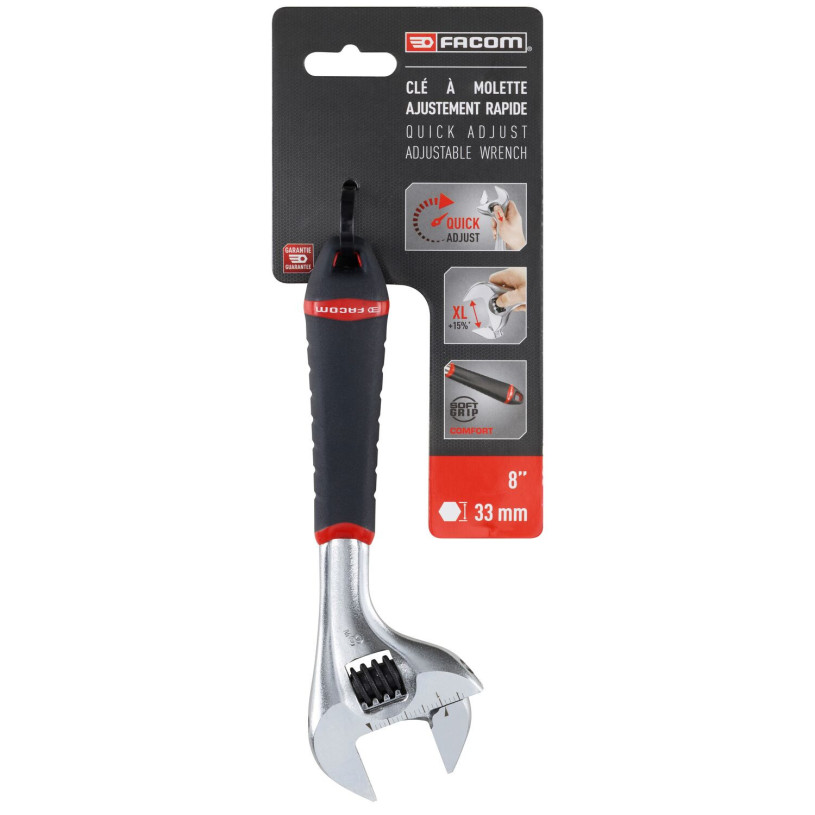 Clé à Molette Gainée - Ajustement Rapide - 8" - 33 MM - FACOM® 101.8GPB FACOM