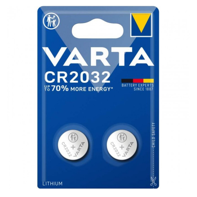 Pile Bouton Lithium VARTA - 3V - CR2032 - Lot de 2 VARTA