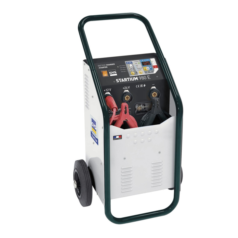 Chargeur Démarreur Batterie 12/24V Tradidtionnel Monophasé GYS® - Capacité : 20>750Ah (Charge) - 500A (Key Start) - STARTIUM 980E CHARGYSD980E