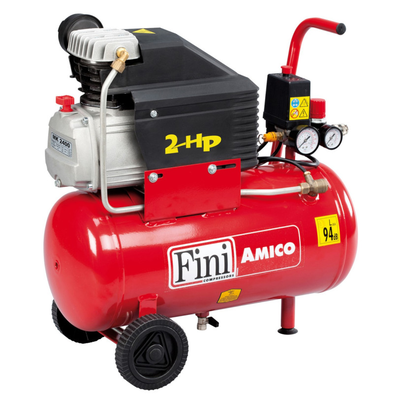 Compresseur Piston Monophasé 2CV 11 M³/H - FINI® - Cuve 24 Litres - AMICO 2400-24 FINI