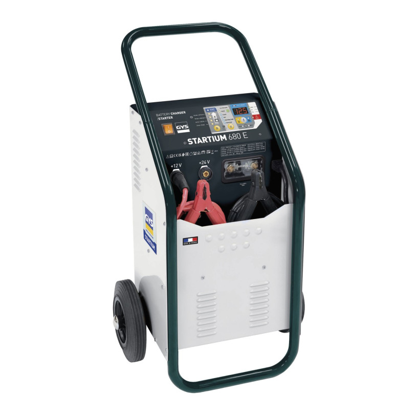 Chargeur Démarreur Batterie 12/24V Tradidtionnel Monophasé GYS® - Capacité : 20>675Ah (Charge) - 380A (Key Start) - STARTIUM 680E