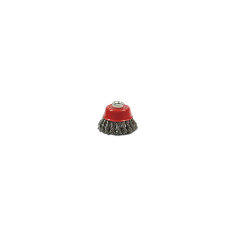 Brosse coupe pour meuleuse mèches torsadées acier Ø 80 mm PROMECA