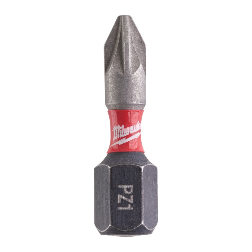 Embout de Vissage Hex ¼" Visseuse Choc Milwaukee® Empreinte Pozidriv - Pz 1 - Longueur 25 MM - 2 Pièces MILWAUKEE