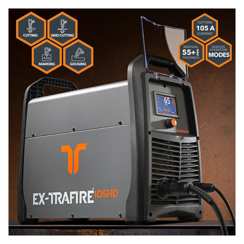 Poste Plasma Inverter 105A TMT - EX-TRAFIRE® 105HD + STARTER Kit - Triphasé - Coupe Franche : 35 MM - Séparation : 50 MM THERMACUT