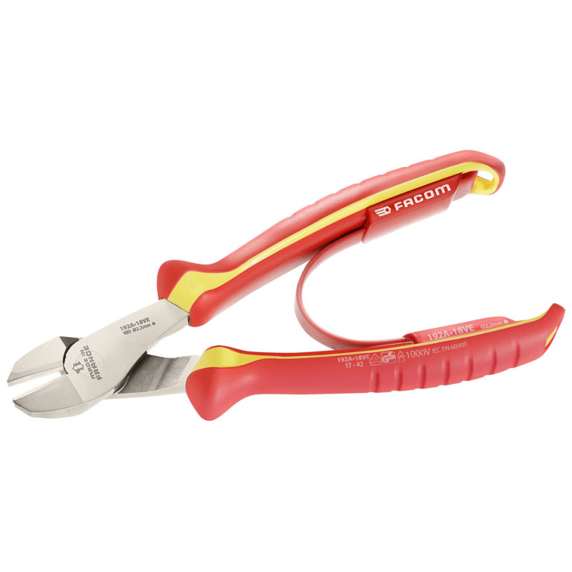 Pince coupante diagonale 180mm isolée 1000V facom 192A.18VE FACOM