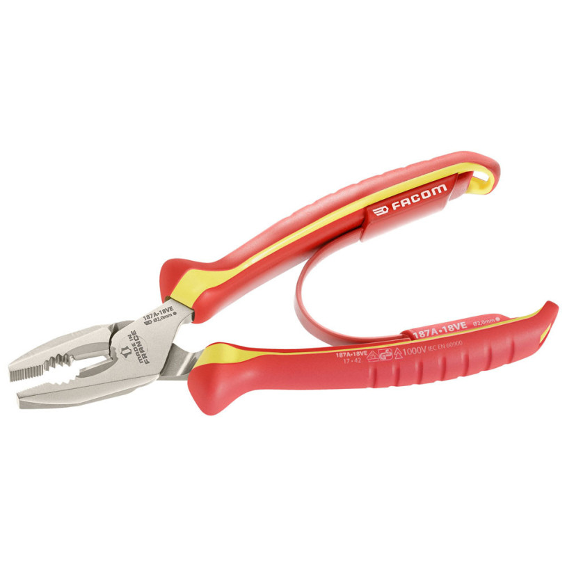 Pince universelle isolée 180mm 1000V facom 187A.18VE FACOM