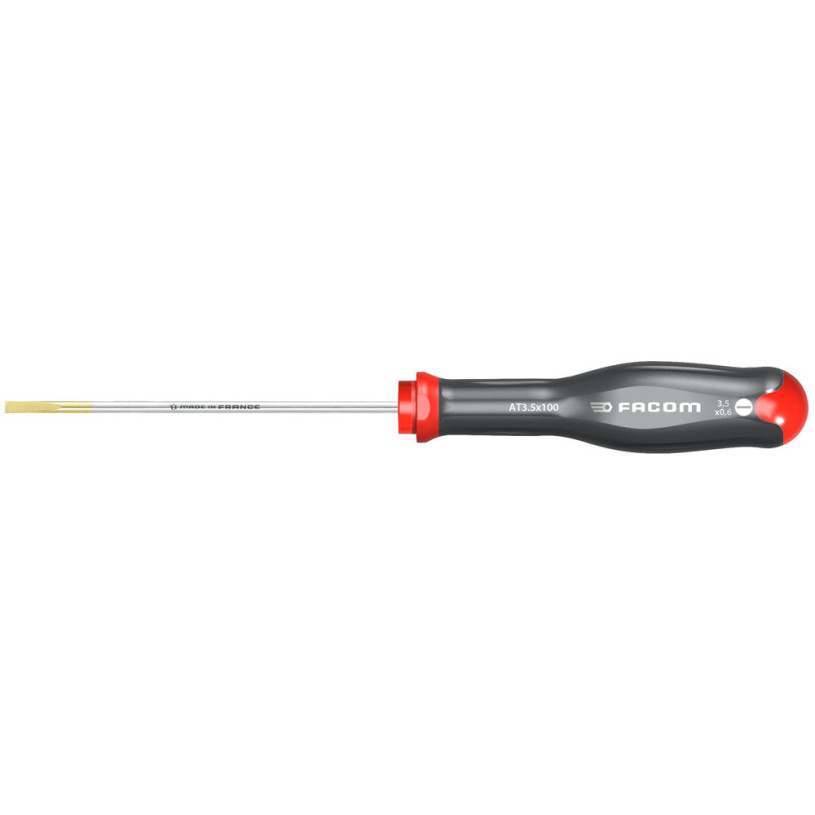 Tournevis Plat Lame Fraisée FACOM PROTWIST® - Fente 3,5X0,6 - Lame 100MM - AT3.5X100 FACOM