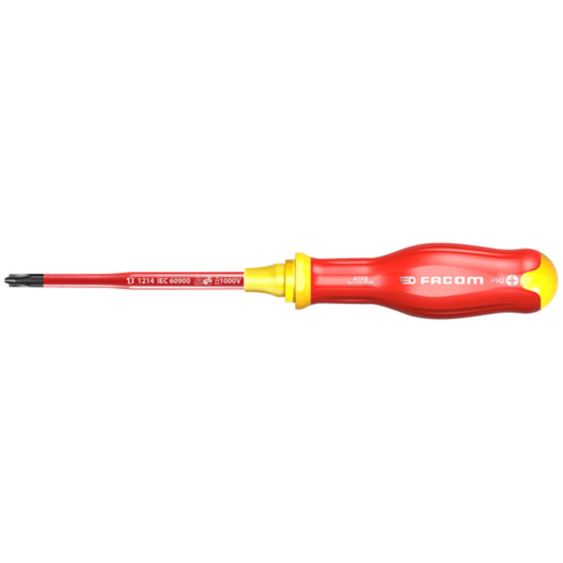 Tournevis BORNEO® Lame Isolée Phillips® 1 000 Volts FACOM PROTWIST® - Ph2 - Lame 125MM - ATPB2X125TVE FACOM