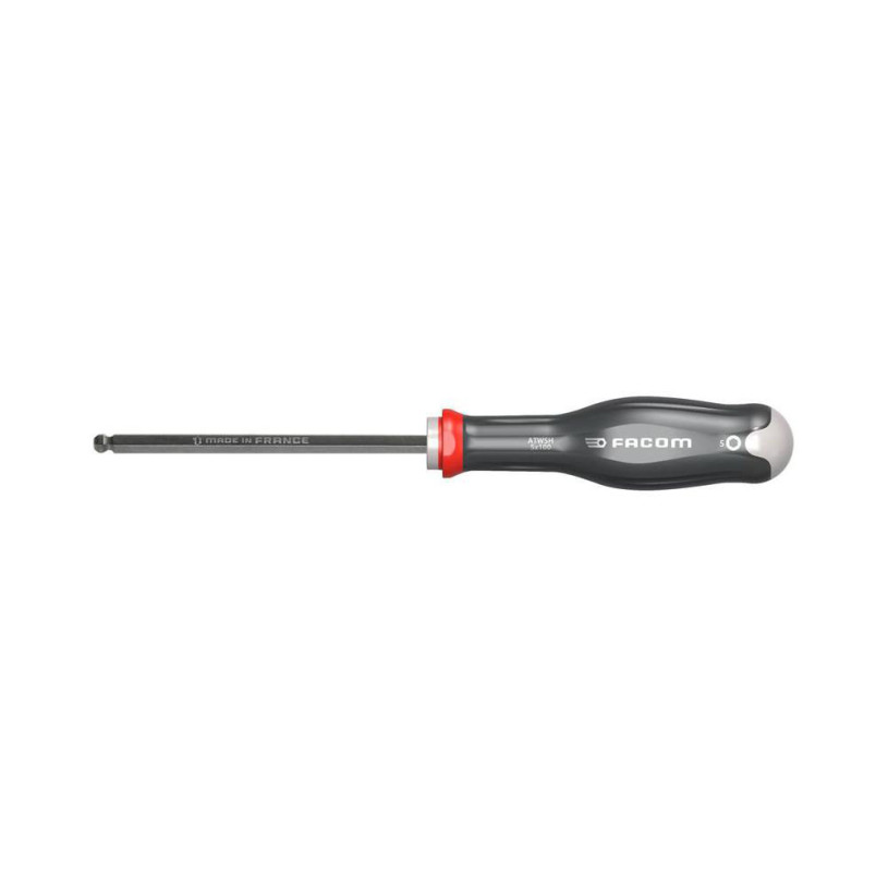 Tournevis Héxagonale 6 Pans Tête Sphérique FACOM PROTWIST® - 5,0MM - Lame 100MM - ATWSH5X100 FACOM