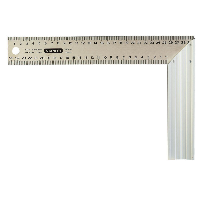 Equerre Menuisier Stanley® Talon Alu/Graduation MM - Lame Inox 300 MM STANLEY EQUEMEN300