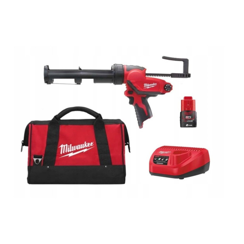 Pistolet Colle Milwaukee® 12 V - Cartouche 310ML - 1 Batterie 2,0Ah + Chargeur + Sac Transport - M12 PCG310C-201B MILWAUKEE MILW12PCG310C-201B