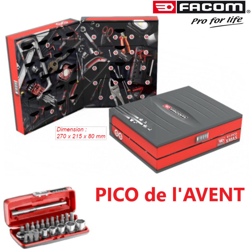 Coffret de l'Avent Serrage/Vissage ¼"- 23 Pièces - FACOM R1PICO.XMAS FACOM