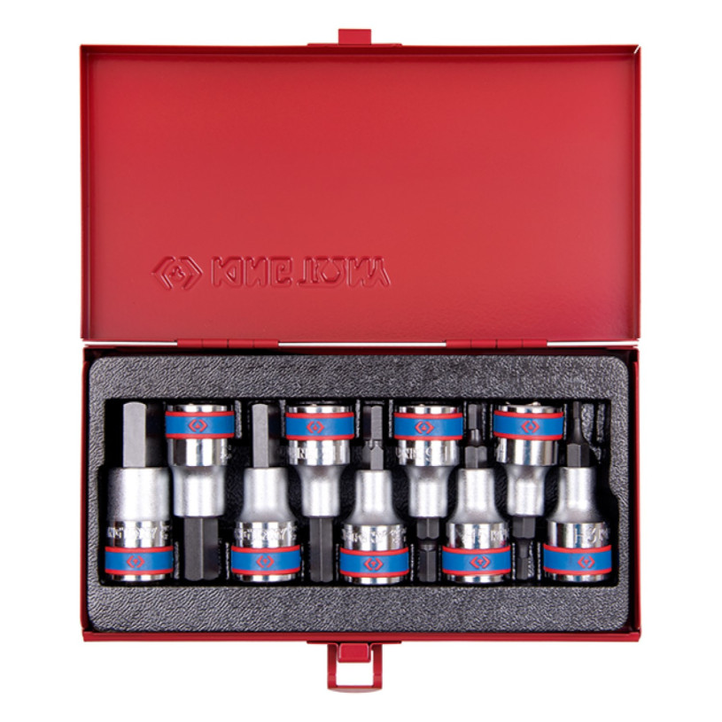 Coffret 9 Douilles ½'' Mâles 6 Pans - M3 à M14 - King Tony KING TONY