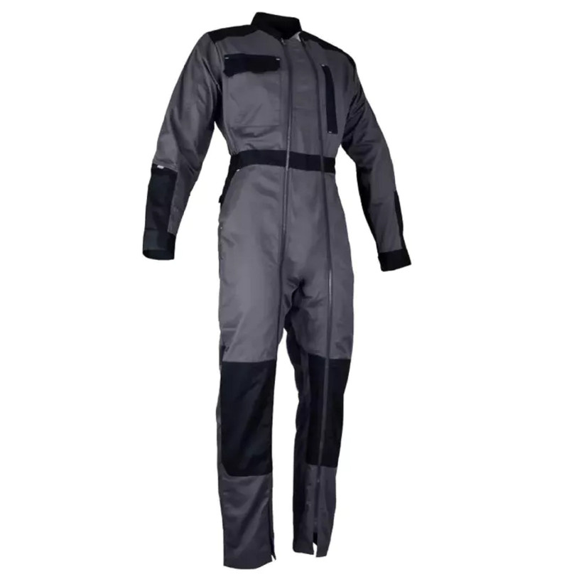 /COMBINAISON Gris/Noir-Cot/Poly-2 Zip-CHLORE - Taille 10 (70/72-6XL) LMA Lebeurre COMBICHLORT10