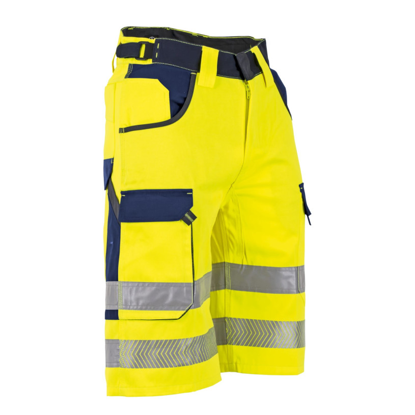 Bermuda CotonPolyester Haute Visibilité BOUGIE Jaune/Marine Taille 38 LMA